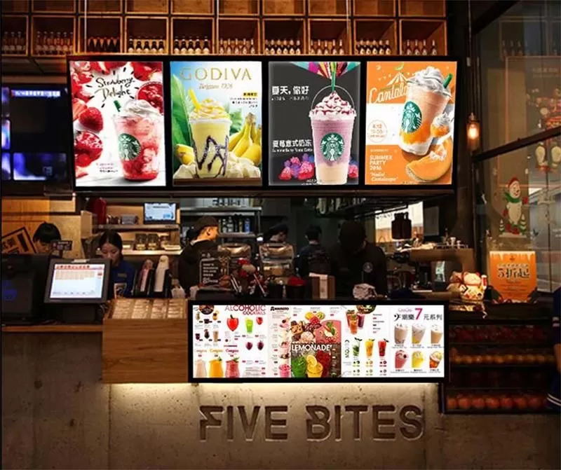 Advertising machine menu