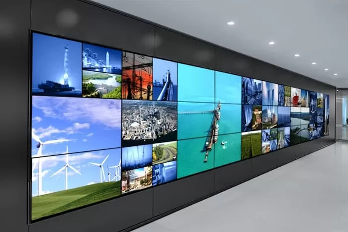  Video wall showing some  information